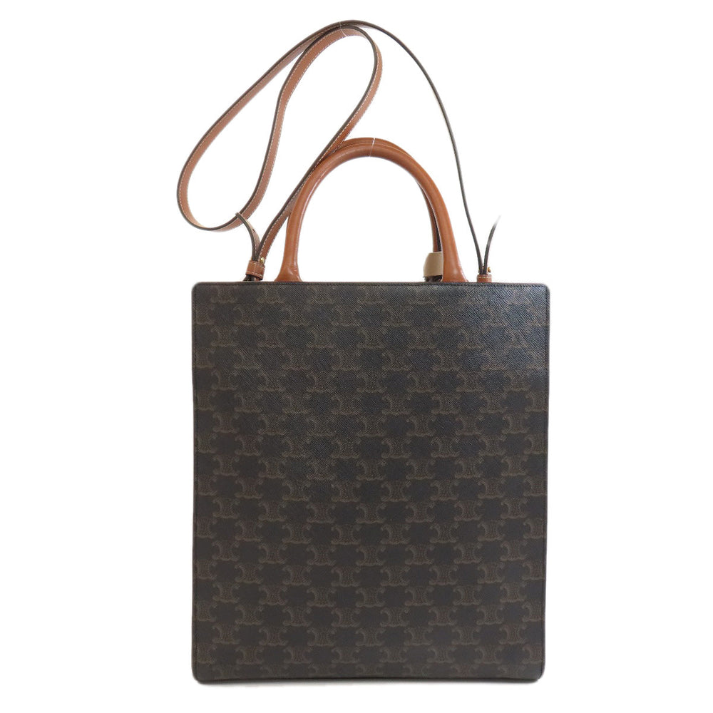 CELINE Tote Bag PVC Brown Vertical Hippo Triomphe