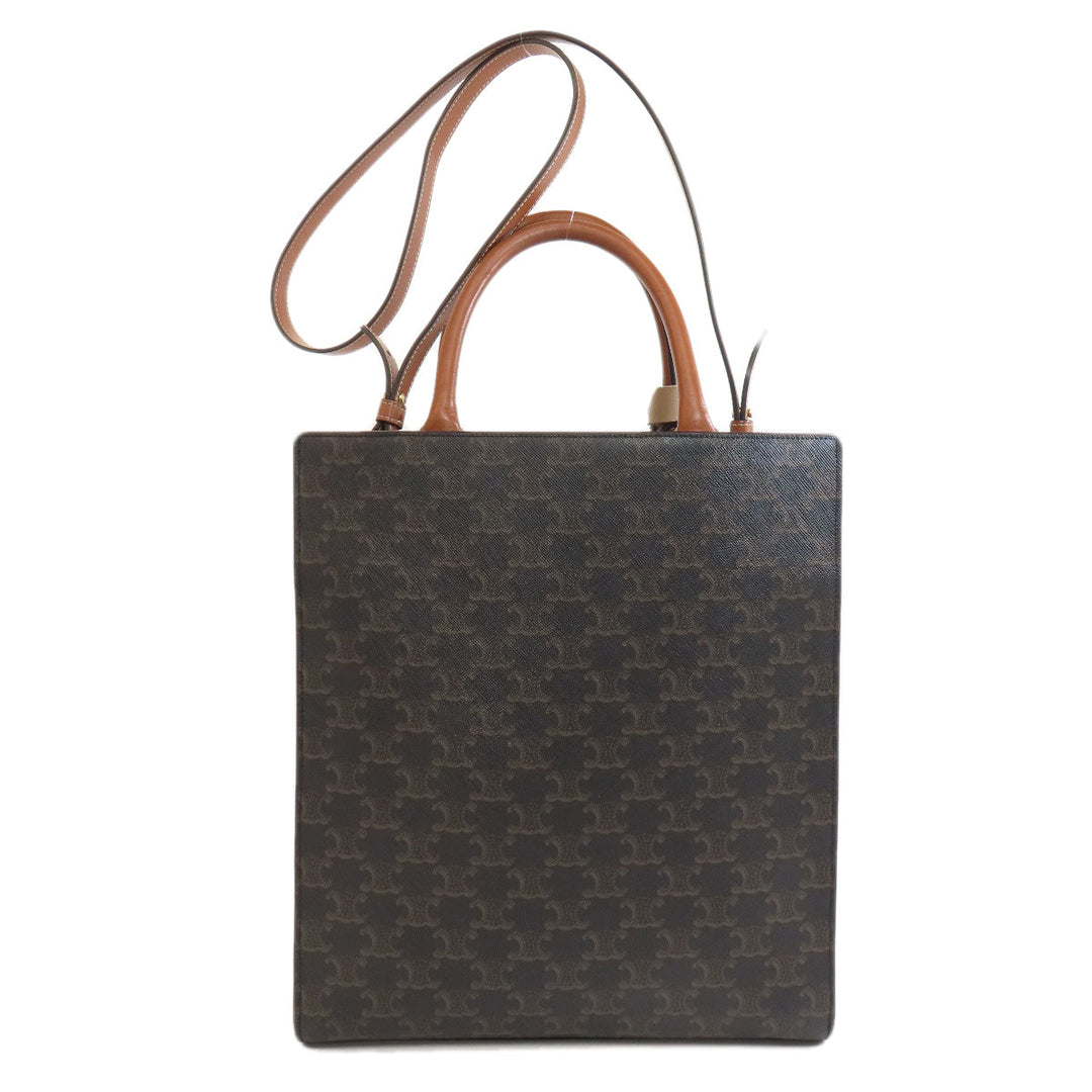 CELINE Tote Bag PVC Brown Vertical Hippo Triomphe