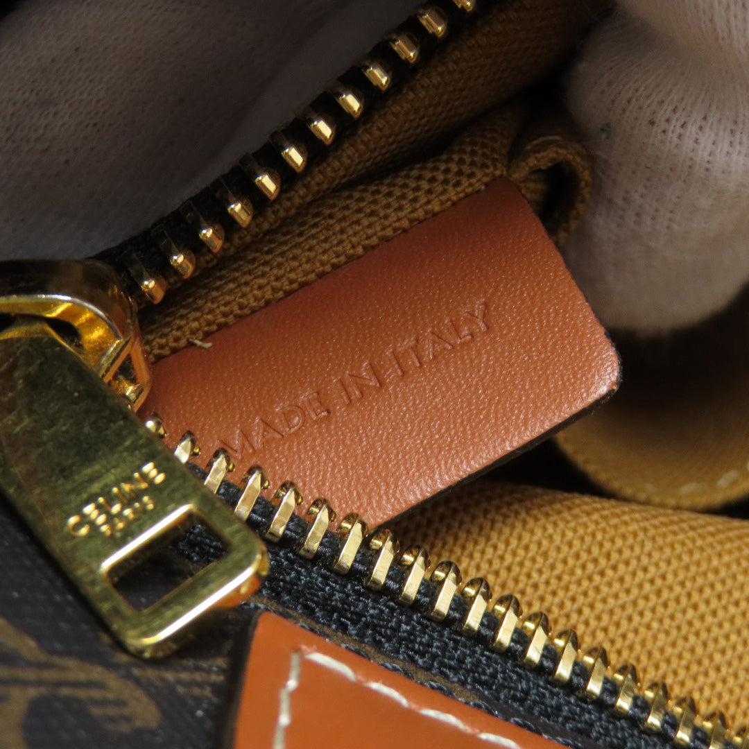 CELINE Tote Bag PVC Brown Vertical Hippo Triomphe