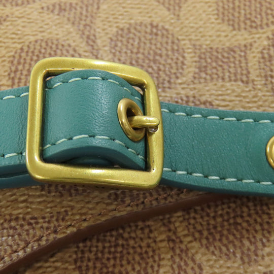 COACH Shoulder Bag 110 PVC Brown Signature Women Used Authentic