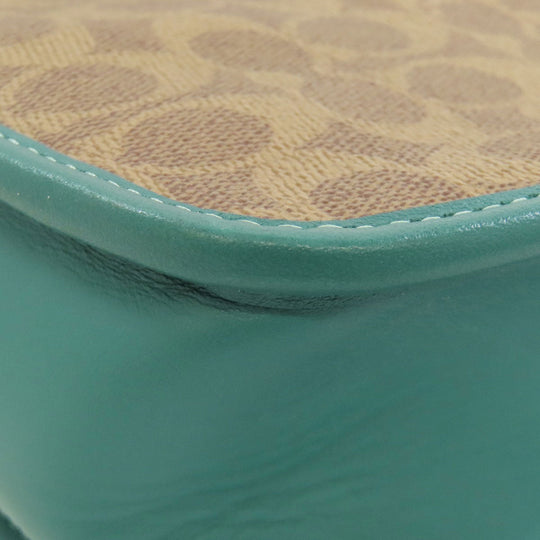 COACH Shoulder Bag 110 PVC Brown Signature Women Used Authentic