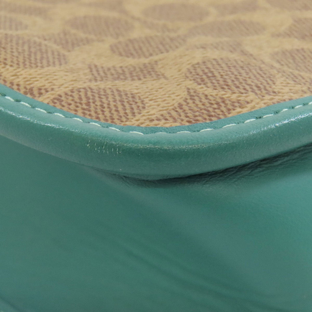 COACH Shoulder Bag 110 PVC Brown Signature Women Used Authentic