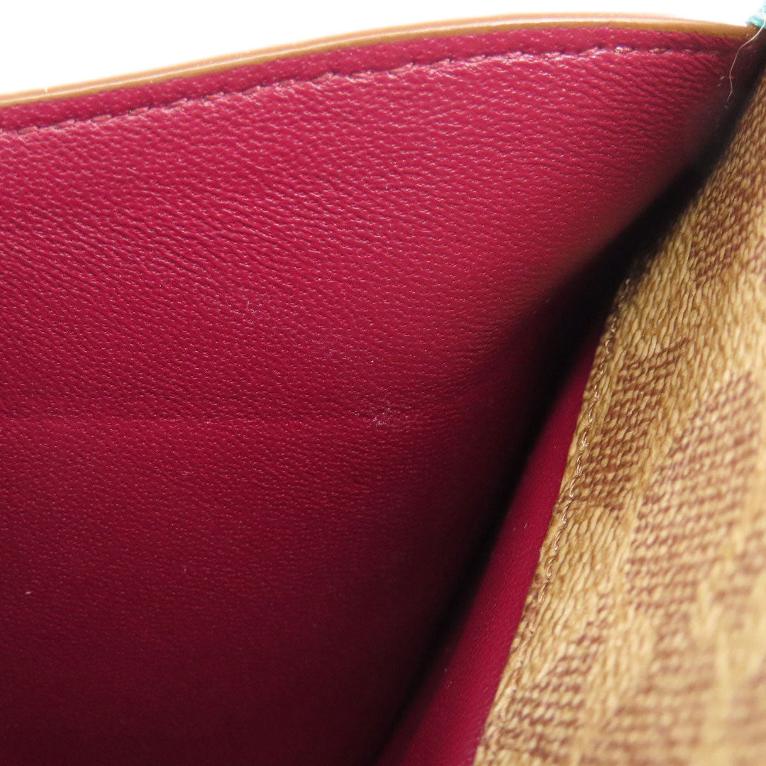 COACH Shoulder Bag 110 PVC Brown Signature Women Used Authentic