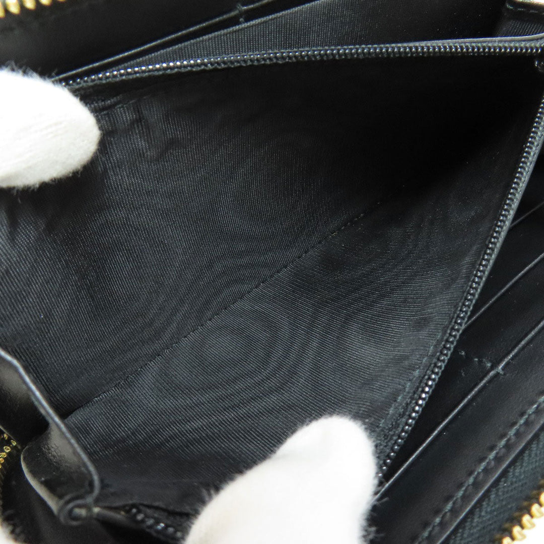 GUCCI Long Wallet Purse 453393 leather black Jumbo GG Women Used Authentic