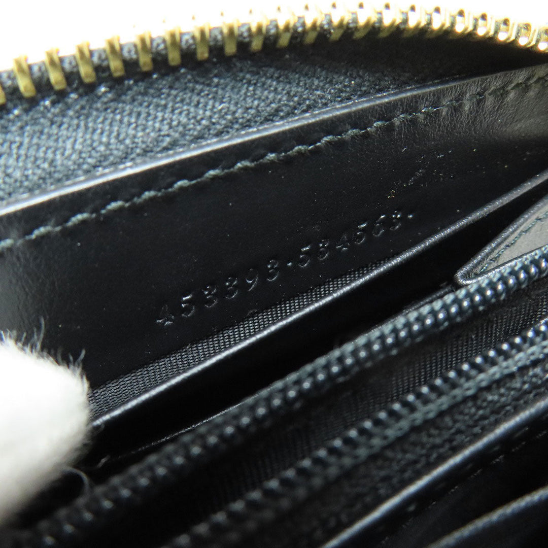 GUCCI Long Wallet Purse 453393 leather black Jumbo GG Women Used Authentic