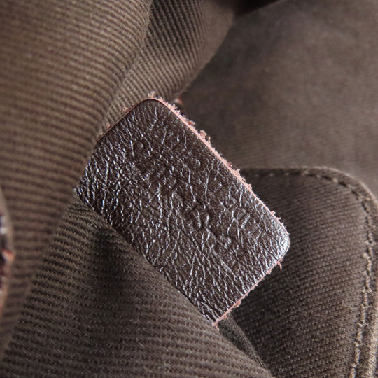 CELINE Tote Bag Nylon, Leather Brown Macadam Pattern Women Used Authentic