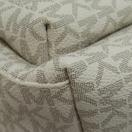 MICHAEL KORS Backpack PVC white MK signature Women Used Authentic