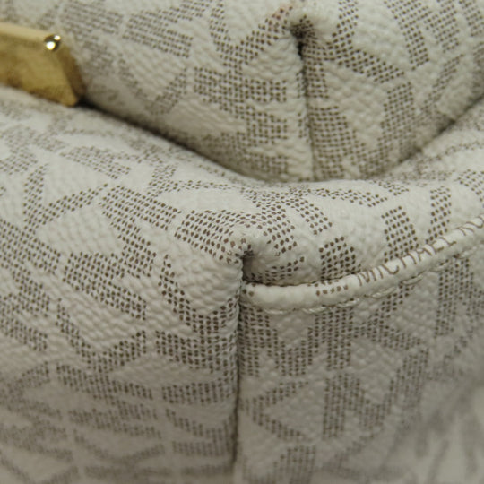 MICHAEL KORS Backpack PVC white MK signature Women Used Authentic