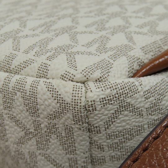 MICHAEL KORS Backpack PVC white MK signature Women Used Authentic