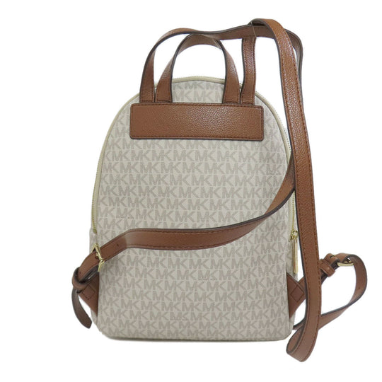 MICHAEL KORS Backpack PVC white MK signature Women Used Authentic
