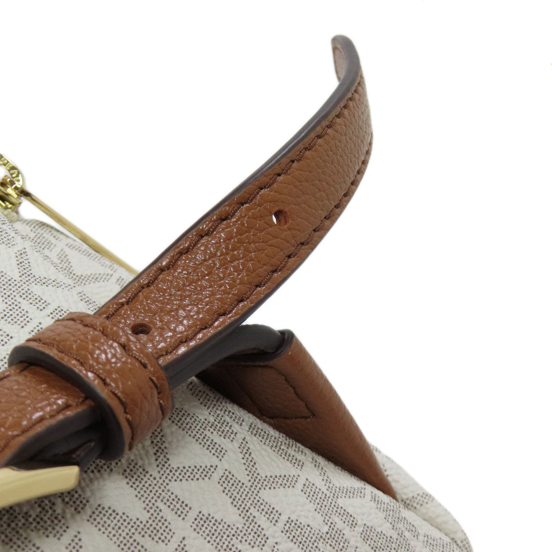 MICHAEL KORS Backpack PVC white MK signature Women Used Authentic