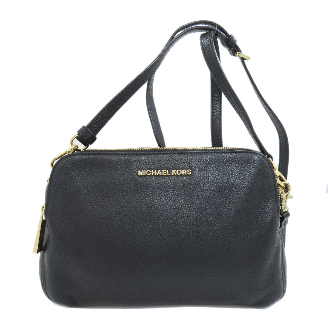 MICHAEL KORS Shoulder Bag leather black logo Women Used Authentic