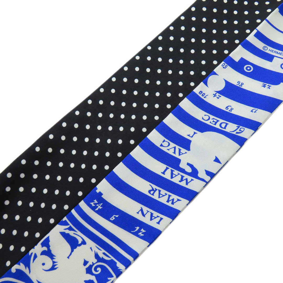 HERMES scarf silk black Twilly