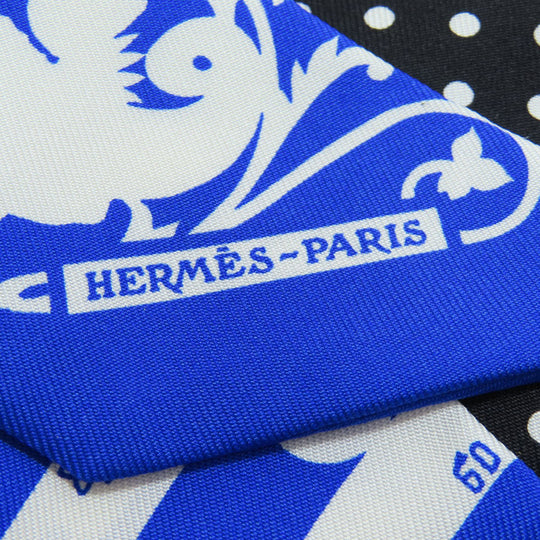 HERMES scarf silk black Twilly