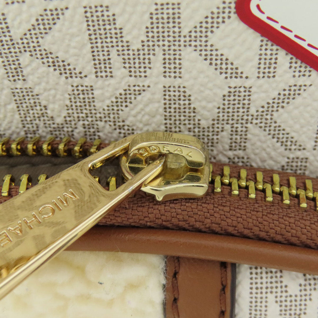 MICHAEL KORS Backpack PVC white MK Signature ASPEN ABBEY MEDIUM Women Used Authentic