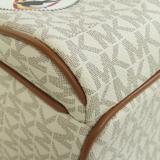 MICHAEL KORS Backpack PVC white MK Signature ASPEN ABBEY MEDIUM Women Used Authentic