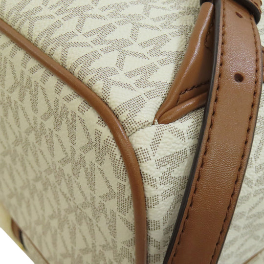 MICHAEL KORS Backpack PVC white MK Signature ASPEN ABBEY MEDIUM Women Used Authentic