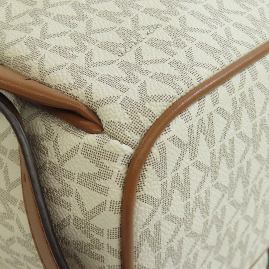 MICHAEL KORS Backpack PVC white MK Signature ASPEN ABBEY MEDIUM Women Used Authentic