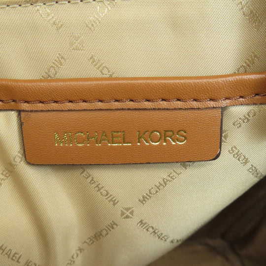 MICHAEL KORS Backpack PVC white MK Signature ASPEN ABBEY MEDIUM Women Used Authentic