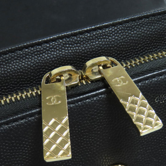 CHANEL Shoulder Bag grained calf leather , grained calfskin black Business Affinity 2WAY Women Used Authentic