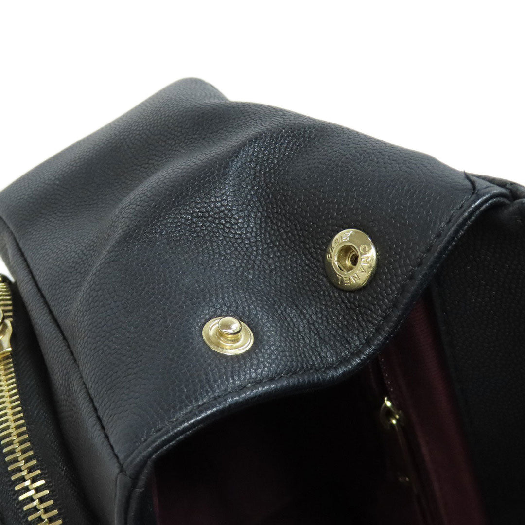 CHANEL Shoulder Bag grained calf leather , grained calfskin black Business Affinity 2WAY Women Used Authentic