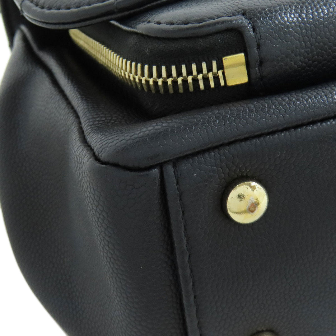 CHANEL Shoulder Bag grained calf leather , grained calfskin black Business Affinity 2WAY Women Used Authentic