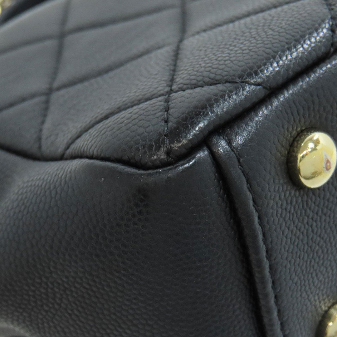 CHANEL Shoulder Bag grained calf leather , grained calfskin black Business Affinity 2WAY Women Used Authentic