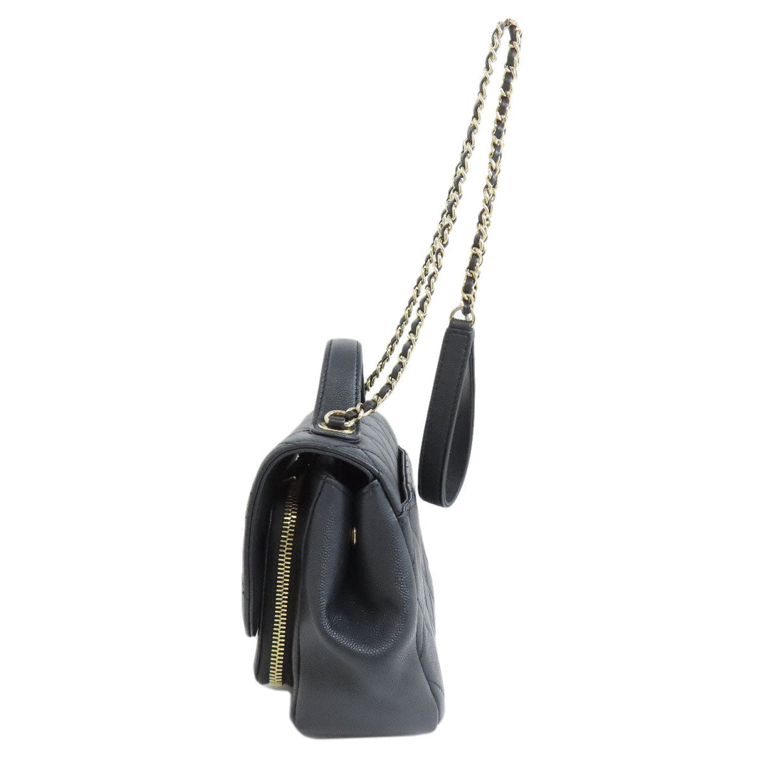 CHANEL Shoulder Bag grained calf leather , grained calfskin black Business Affinity 2WAY Women Used Authentic
