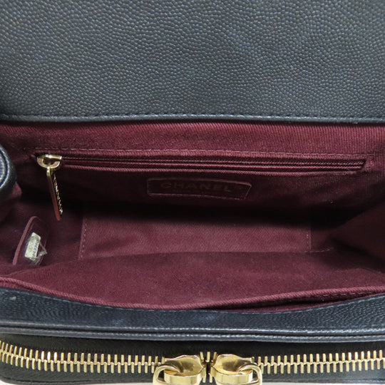 CHANEL Shoulder Bag grained calf leather , grained calfskin black Business Affinity 2WAY Women Used Authentic