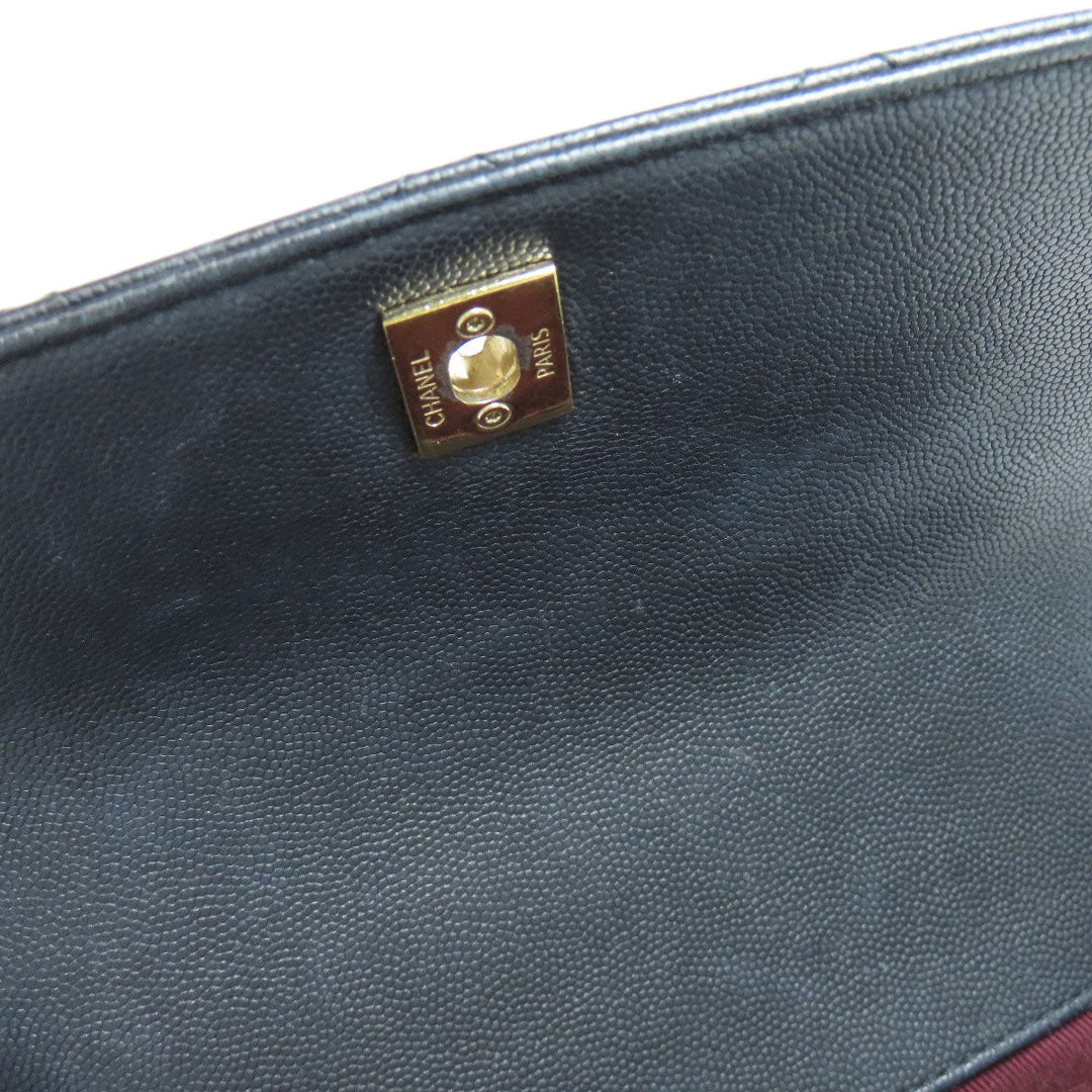 CHANEL Shoulder Bag grained calf leather , grained calfskin black Business Affinity 2WAY Women Used Authentic