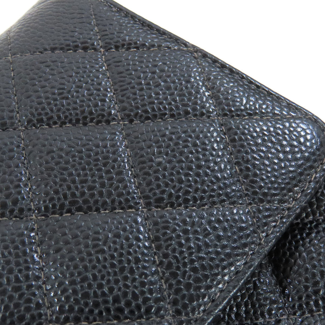 CHANEL Shoulder Bag Grained Calfskin Skin black ChainShoulder Gold Metal