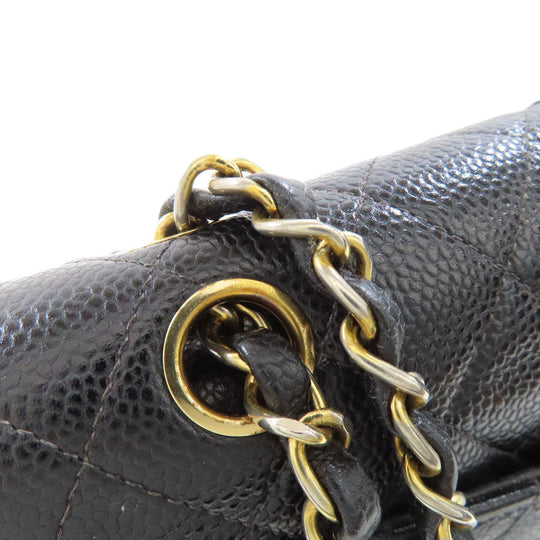 CHANEL Shoulder Bag Grained Calfskin Skin black ChainShoulder Gold Metal