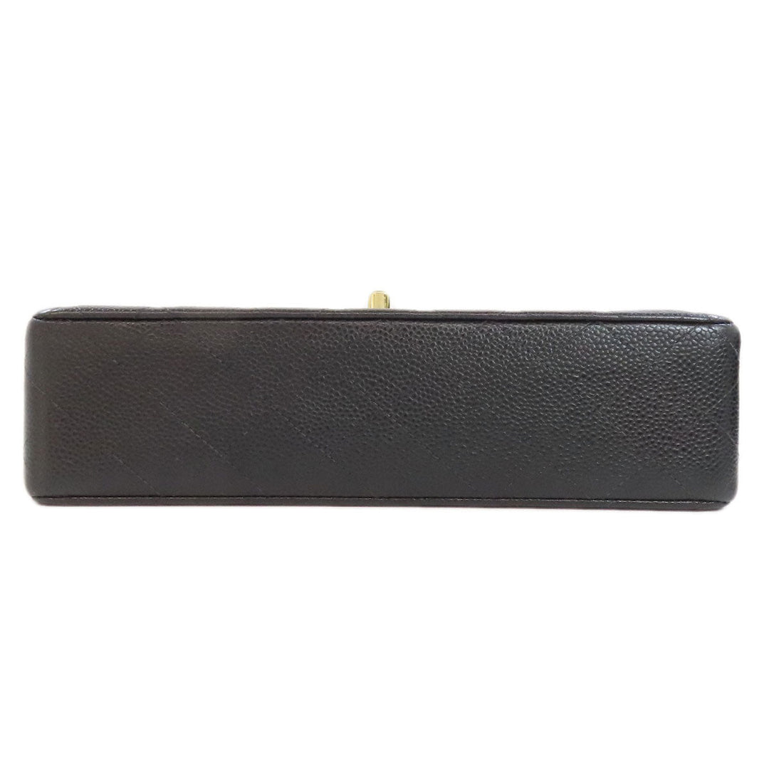 CHANEL Shoulder Bag Grained Calfskin Skin black ChainShoulder Gold Metal