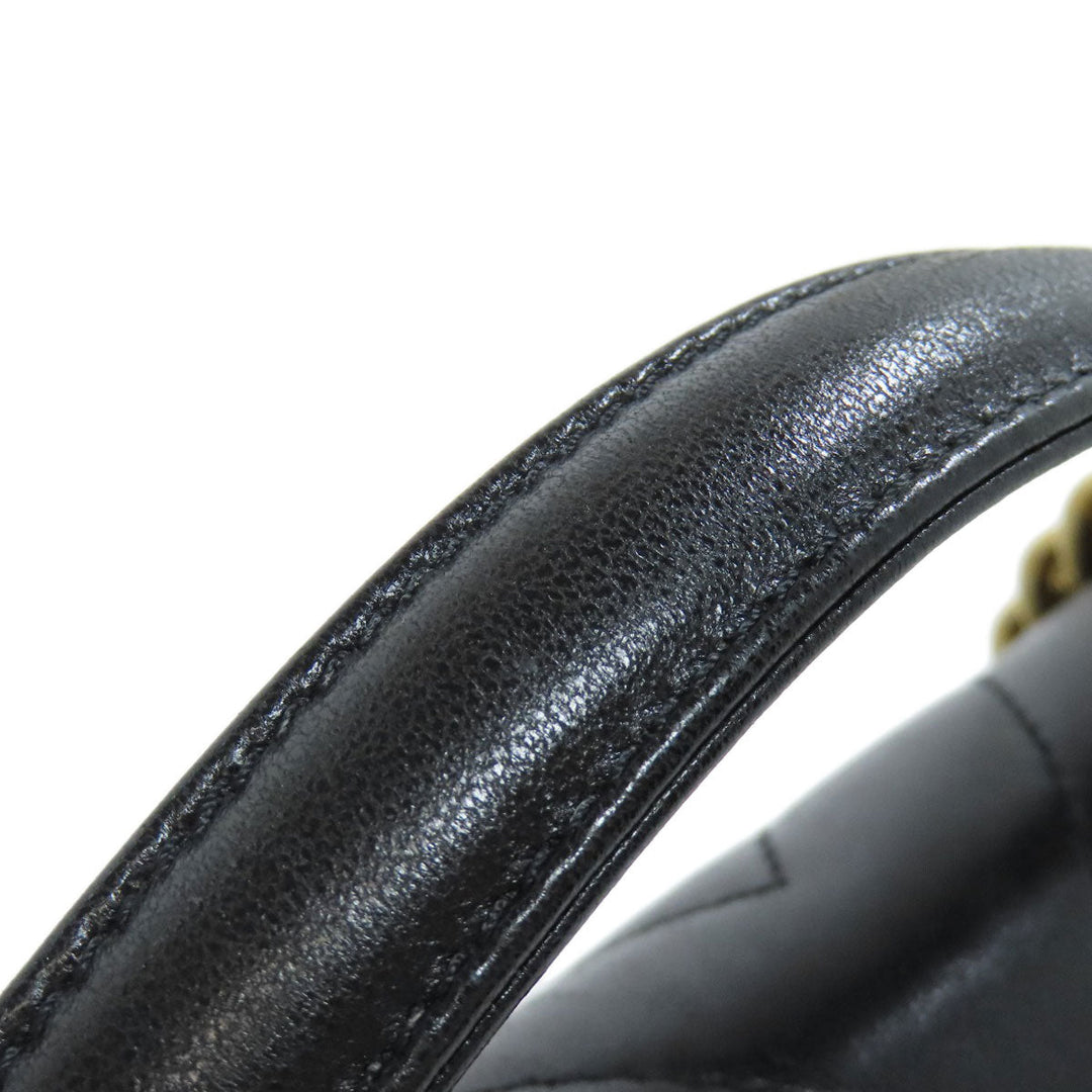 CHANEL Shoulder Bag lambskin black Vstitch Gold Metal 2WAY