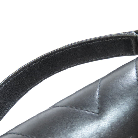 CHANEL Shoulder Bag lambskin black Vstitch Gold Metal 2WAY