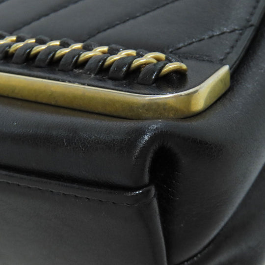 CHANEL Shoulder Bag lambskin black Vstitch Gold Metal 2WAY