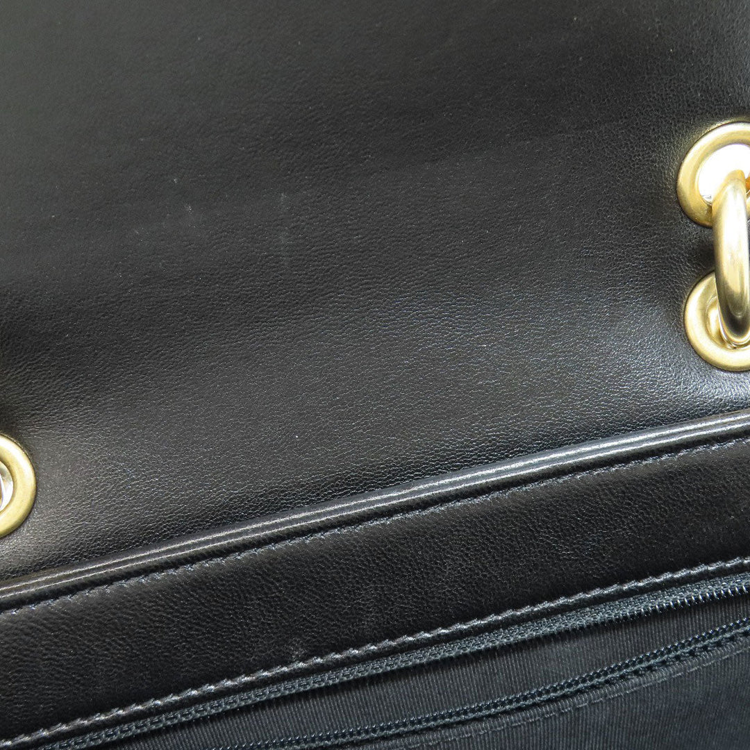 CHANEL Shoulder Bag lambskin black Vstitch Gold Metal 2WAY
