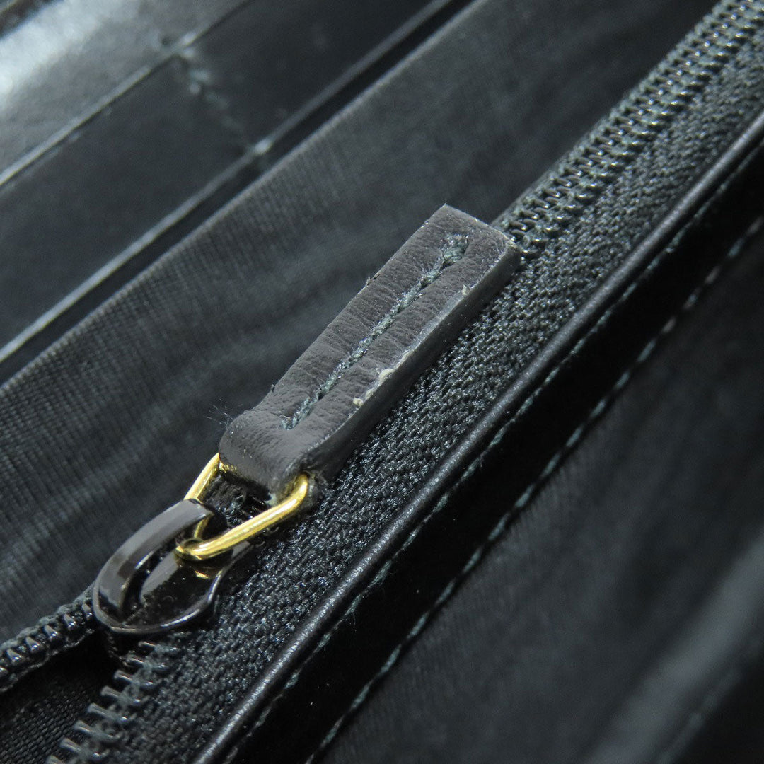 GUCCI Long Wallet Purse 547591 leather black logo Women Used Authentic