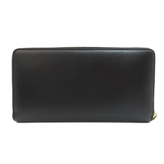 GUCCI Long Wallet Purse 547591 leather black logo Women Used Authentic