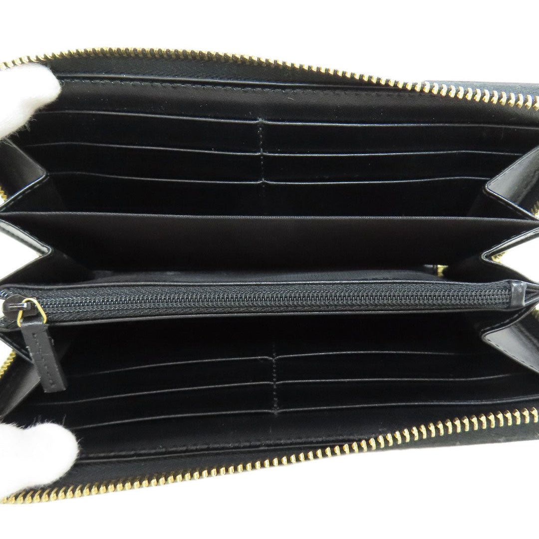 GUCCI Long Wallet Purse 547591 leather black logo Women Used Authentic