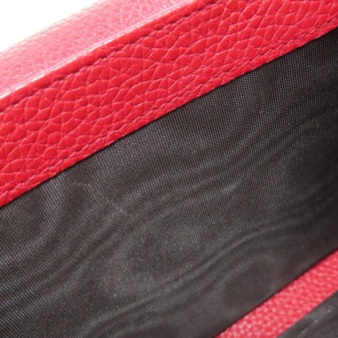 GUCCI Long Wallet Purse 401232 leather Red GG Marmont Chain Wallet