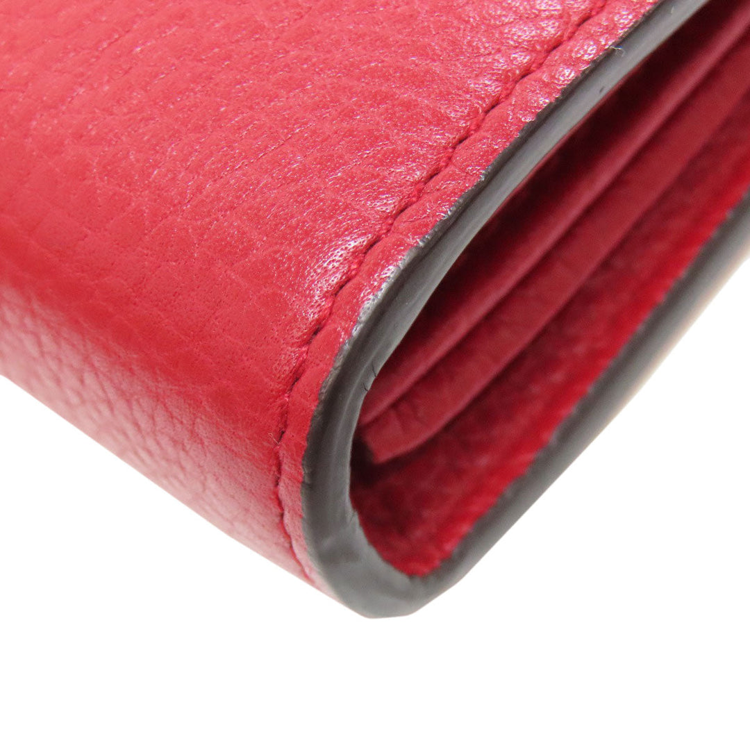 GUCCI Long Wallet Purse 401232 leather Red GG Marmont Chain Wallet