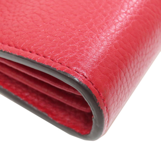 GUCCI Long Wallet Purse 401232 leather Red GG Marmont Chain Wallet