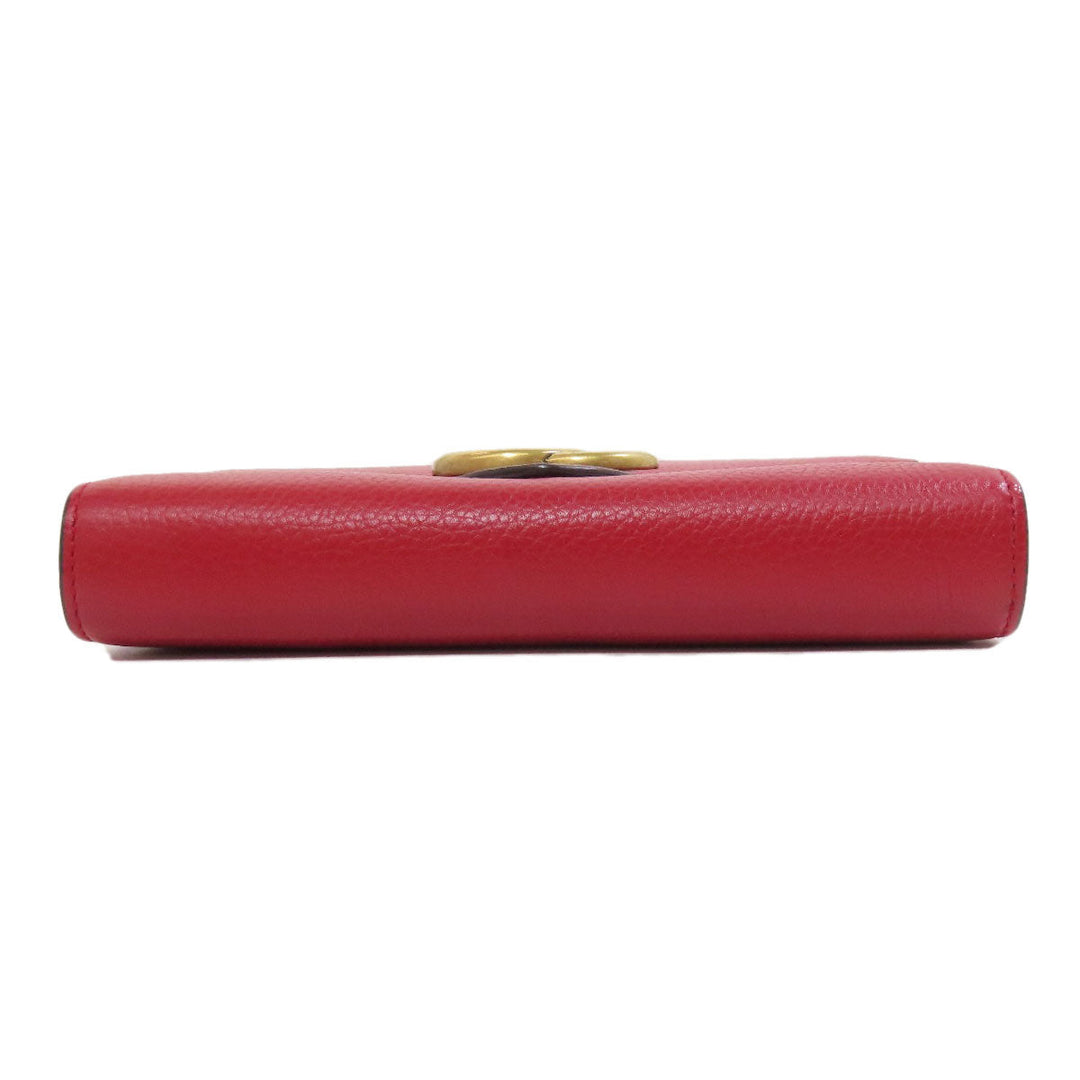 GUCCI Long Wallet Purse 401232 leather Red GG Marmont Chain Wallet