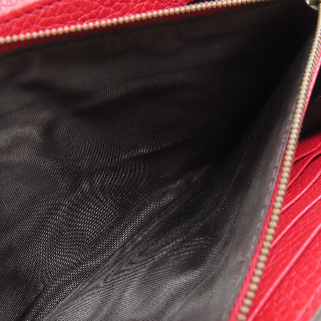 GUCCI Long Wallet Purse 401232 leather Red GG Marmont Chain Wallet
