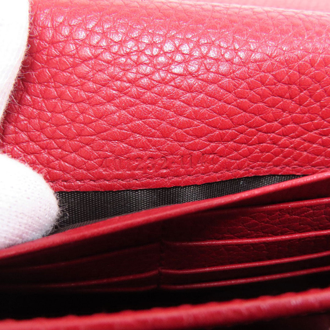 GUCCI Long Wallet Purse 401232 leather Red GG Marmont Chain Wallet