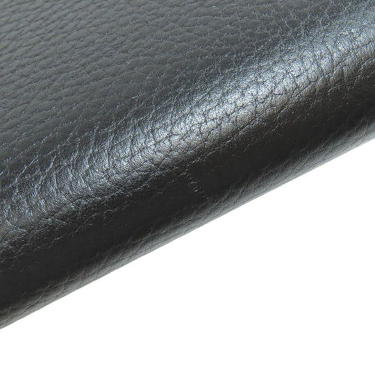 GUCCI Long Wallet Purse 449347 leather black Interlocking G Women Used Authentic