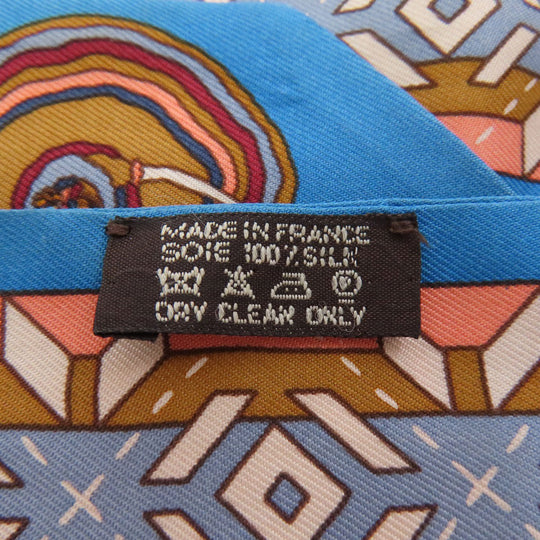 HERMES scarf silk blue Twilly Women Used Authentic