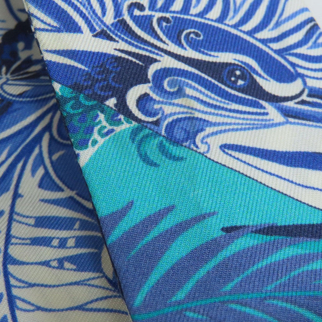 HERMES scarf silk blue Twilly Women Used Authentic