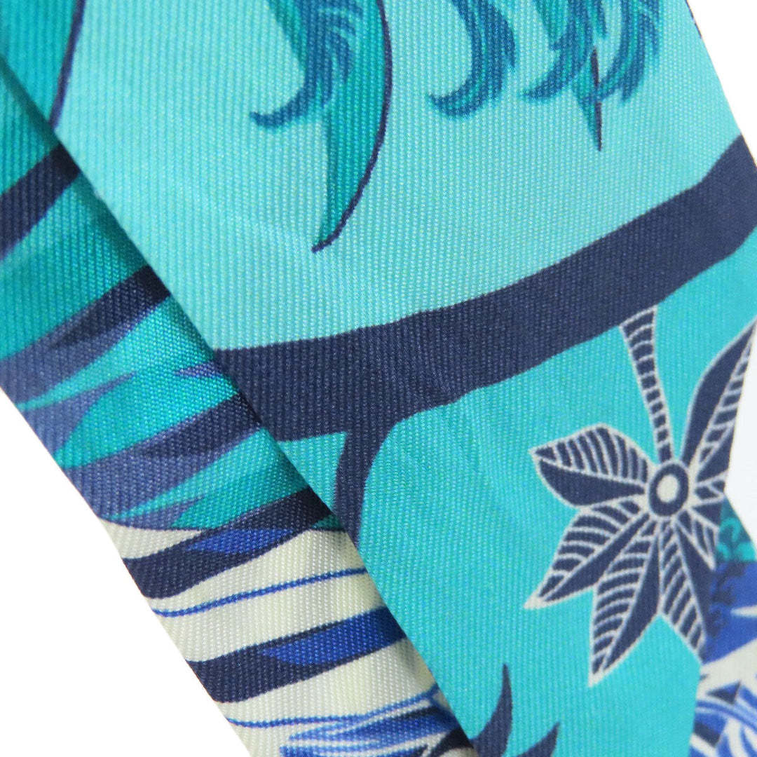 HERMES scarf silk blue Twilly Women Used Authentic